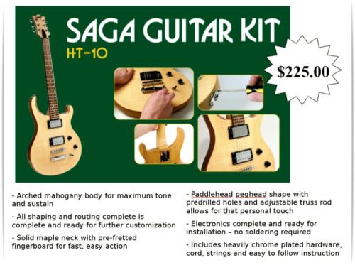 Saga HC-10 PRS style guitar kit - $225.00