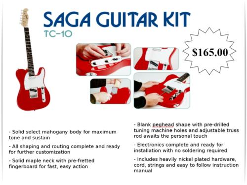 Saga TC-10 Tele style guitar kit - $165.00