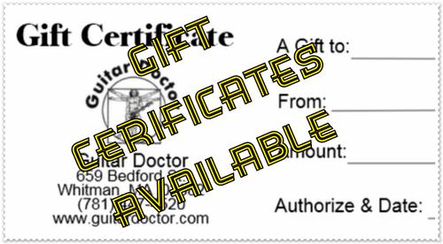 Gift certificates available at Guitar Doctor